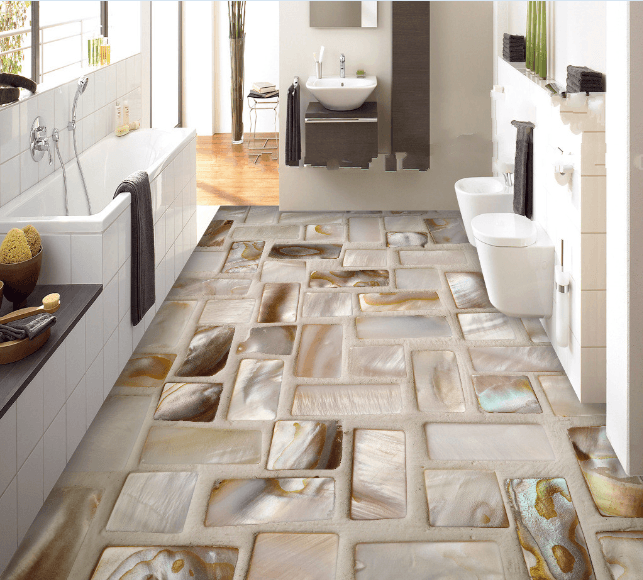 3D Shell Pattern Floor Mural Wallpaper AJ Wallpaper 2