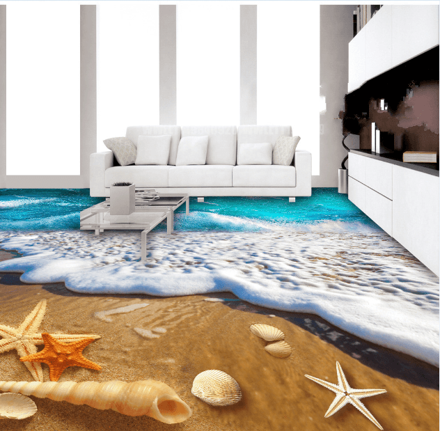 3D Shell Beach 162 Floor Mural Wallpaper AJ Wallpaper 2