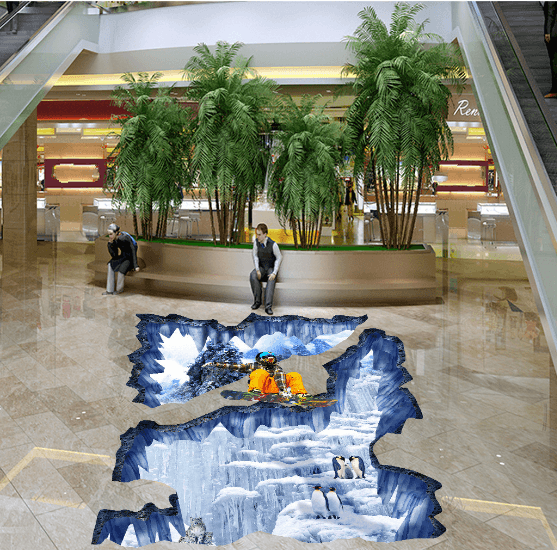 3D Skiing Floor Mural Wallpaper AJ Wallpaper 2