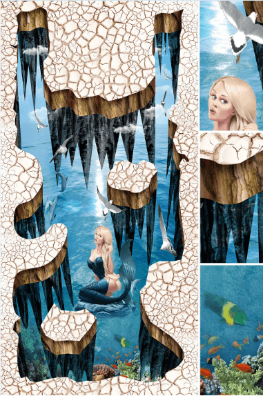 3D Car And Mermaid Floor Mural Wallpaper AJ Wallpaper 2