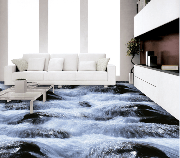 3D River 126 Floor Mural Wallpaper AJ Wallpaper 2