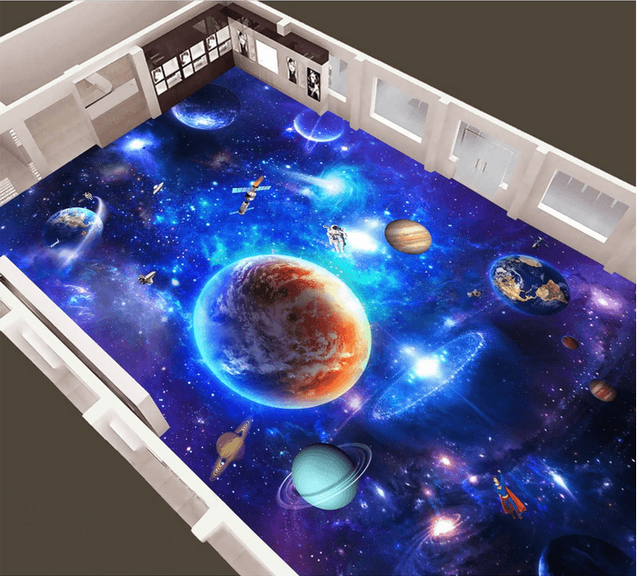 3D Bright Space Floor Mural Wallpaper AJ Wallpaper 2