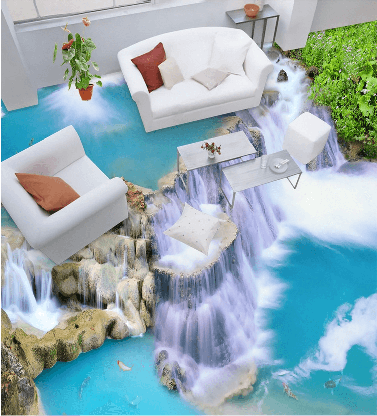 3D Beautiful Waterfalls Floor Mural Wallpaper AJ Wallpaper 2