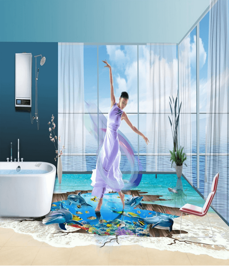 3D Ocean Hole Floor Mural Wallpaper AJ Wallpaper 2