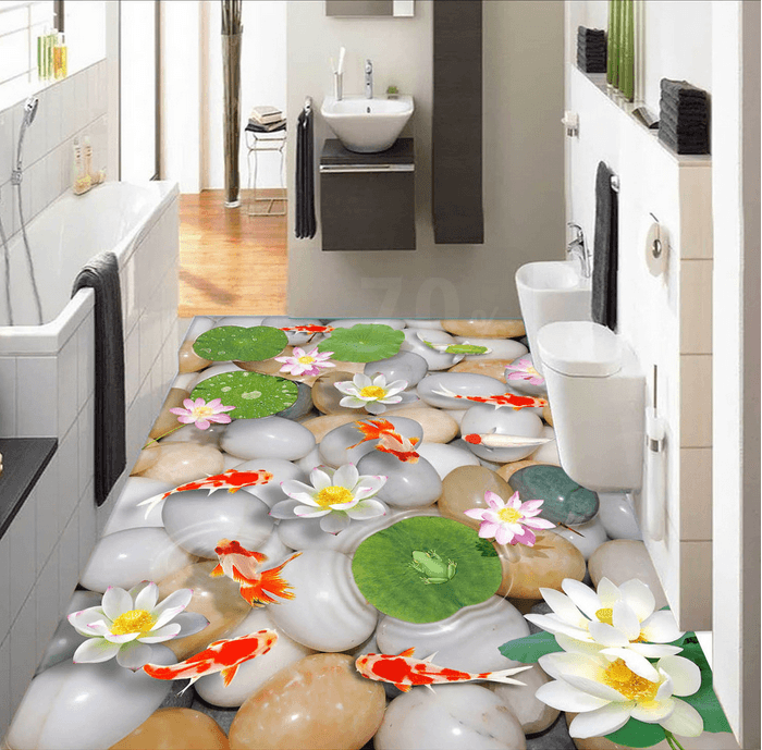 3D Smooth Pebbles Floor Mural Wallpaper AJ Wallpaper 2