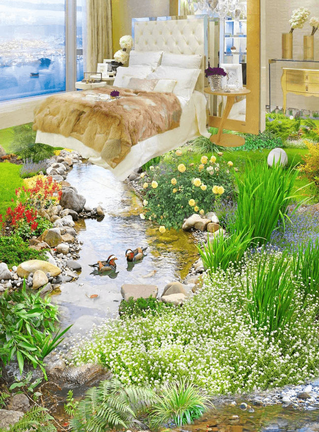 3D Fresh Stream Floor Mural Wallpaper AJ Wallpaper 2