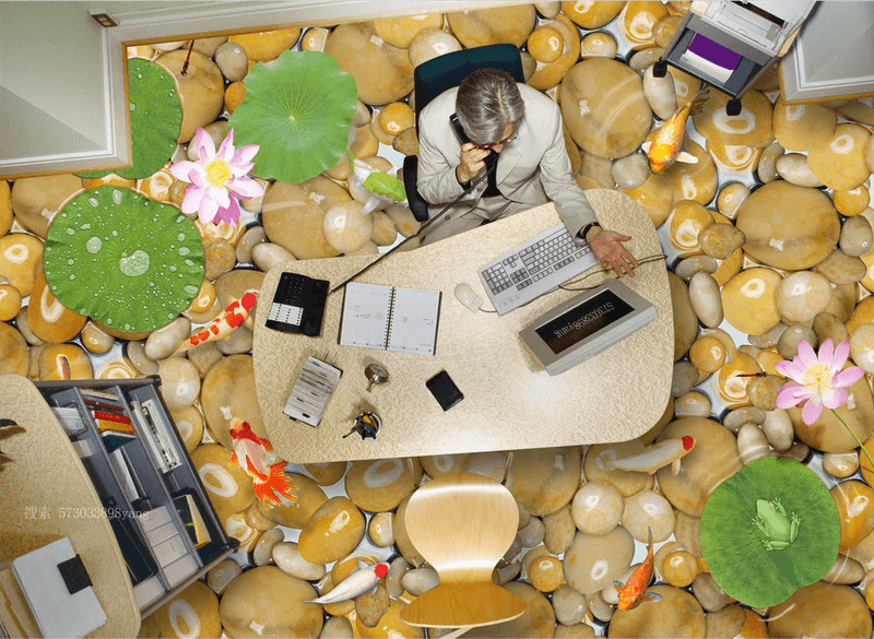 3D Pebbles Floor Mural Wallpaper AJ Wallpaper 2