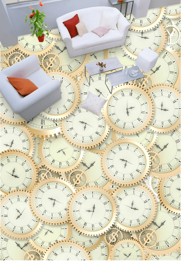 3D Mechanical Watches Floor Mural Wallpaper AJ Wallpaper 2