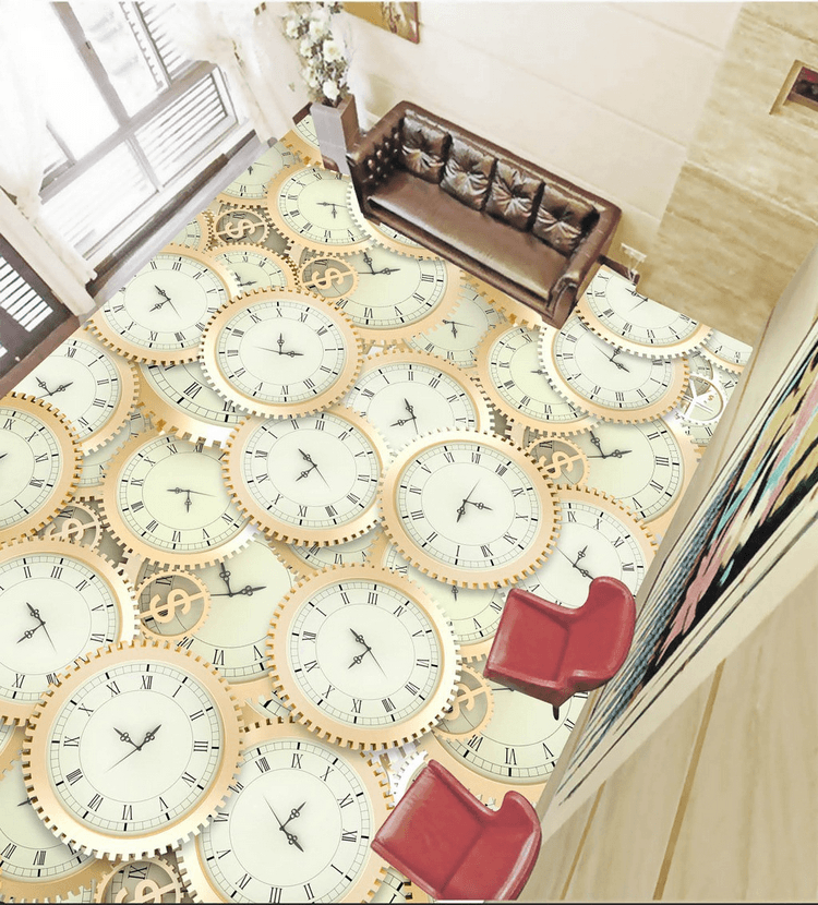 3D Mechanical Watches Floor Mural Wallpaper AJ Wallpaper 2