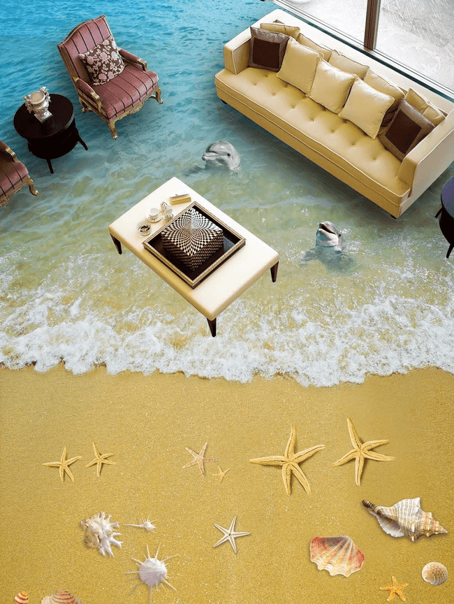 3D Gorgeous Beach Floor Mural Wallpaper AJ Wallpaper 2