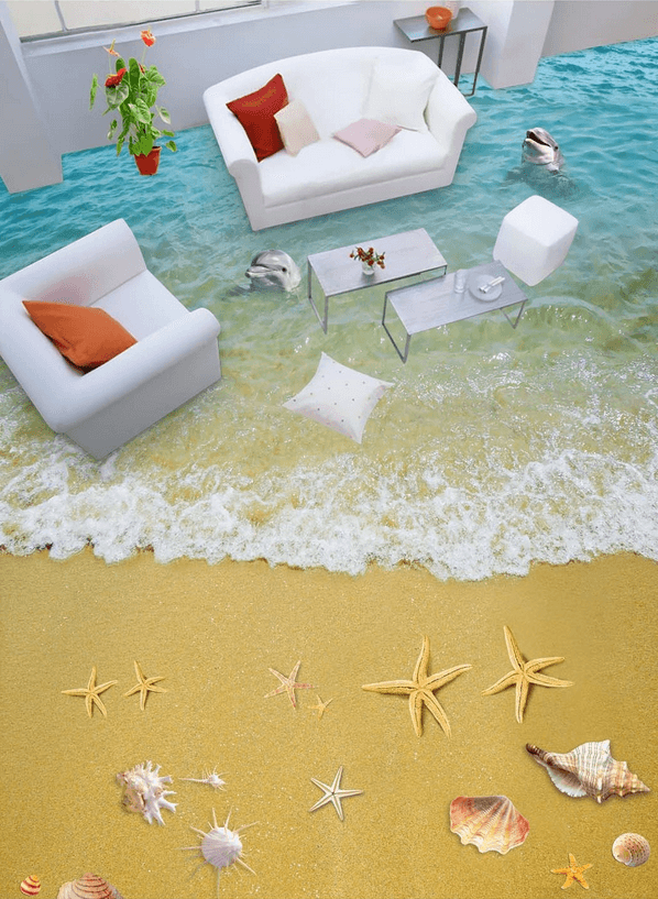 3D Gorgeous Beach Floor Mural Wallpaper AJ Wallpaper 2