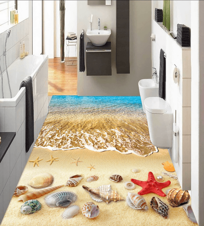 3D Charming Beach Floor Mural Wallpaper AJ Wallpaper 2