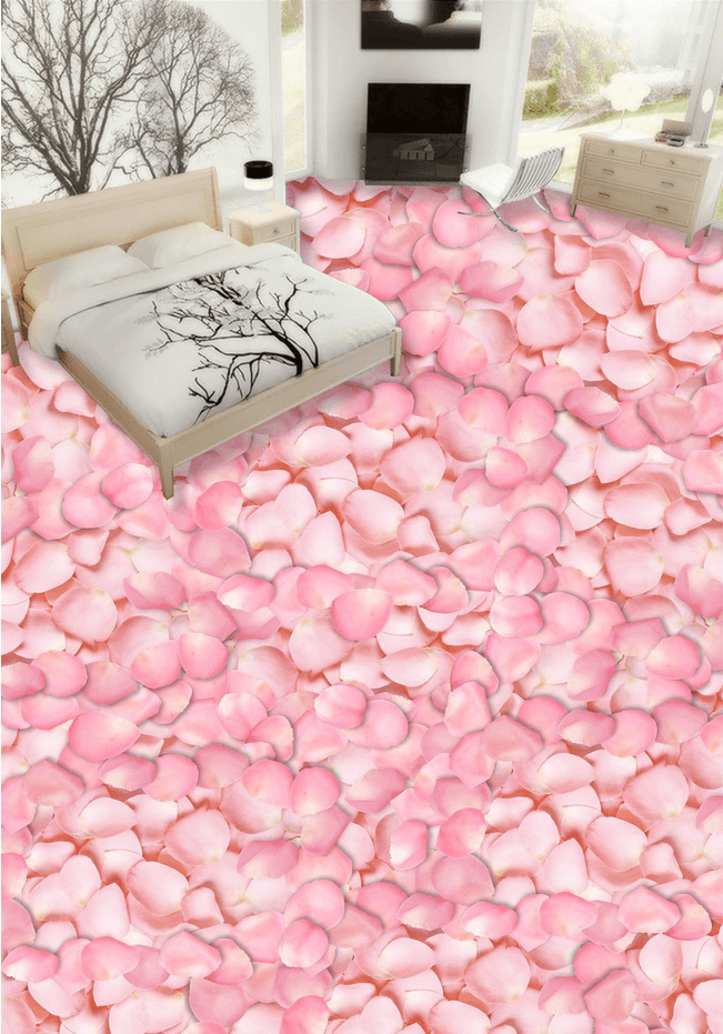 3D Pink Petals Floor Mural Wallpaper AJ Wallpaper 2