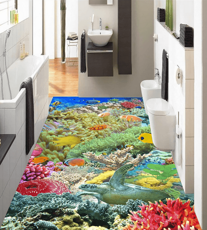 3D Beautiful Corals Floor Mural Wallpaper AJ Wallpaper 2