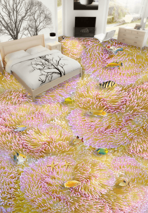 3D Shining Corals Floor Mural Wallpaper AJ Wallpaper 2