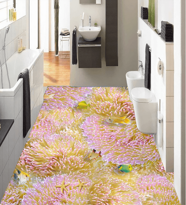 3D Shining Corals Floor Mural Wallpaper AJ Wallpaper 2