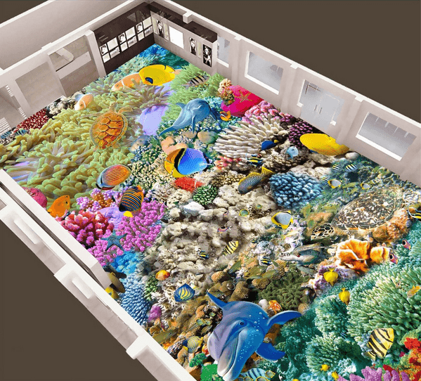 3D Bright Colorful Sea Floor Mural Wallpaper AJ Wallpaper 2