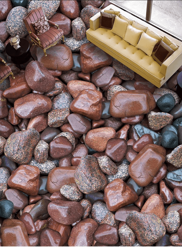 3D Wet Stones Floor Mural Wallpaper AJ Wallpaper 2