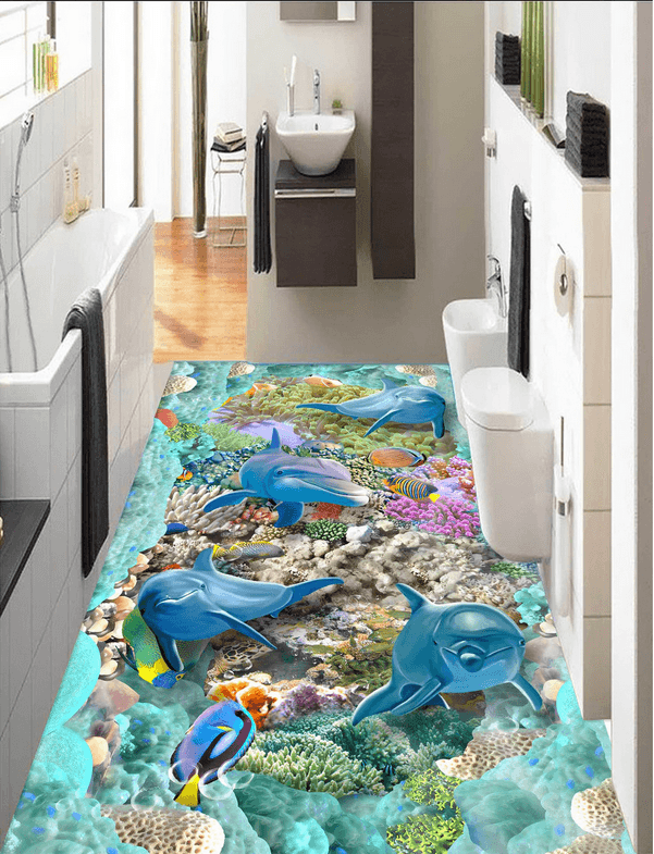 3D Dazzling Ocean Floor Mural Wallpaper AJ Wallpaper 2