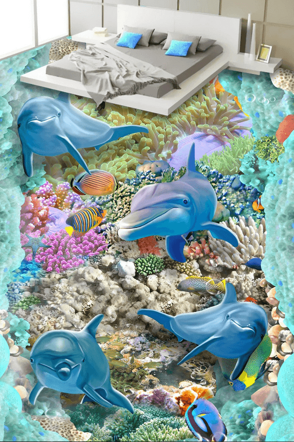 3D Dazzling Ocean Floor Mural Wallpaper AJ Wallpaper 2