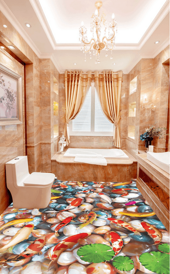 3D Colorful Stones Floor Mural Wallpaper AJ Wallpaper 2