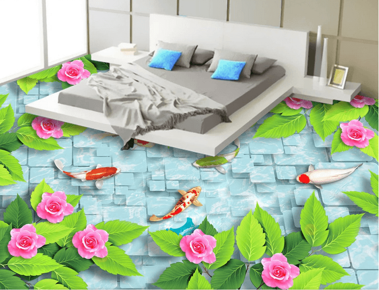 3D Flowers Branches Floor Mural Wallpaper AJ Wallpaper 2