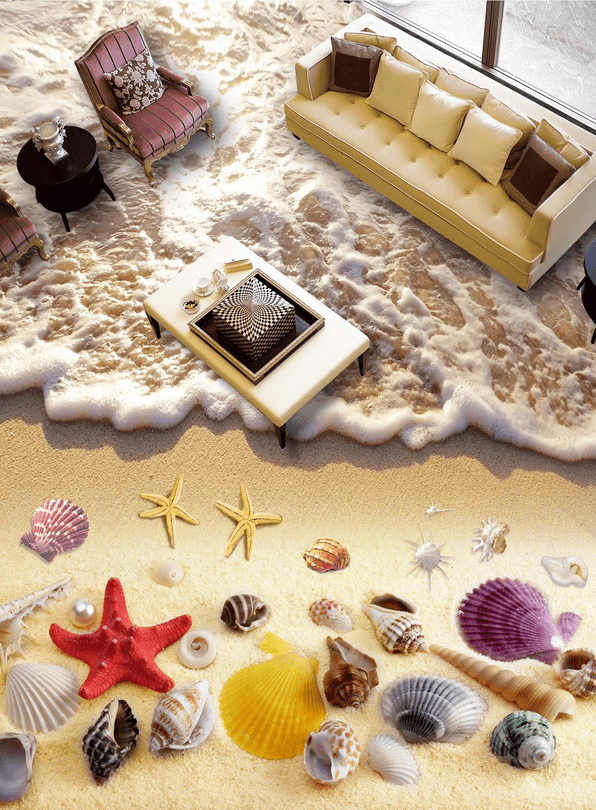 3D Beach Beautiful Treasures Floor Mural Wallpaper AJ Wallpaper 2