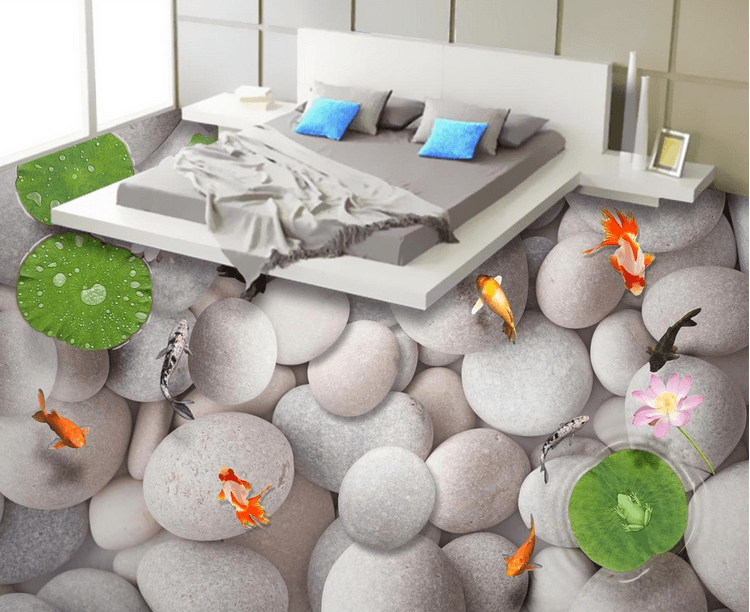3D Round Pebbles Floor Mural Wallpaper AJ Wallpaper 2