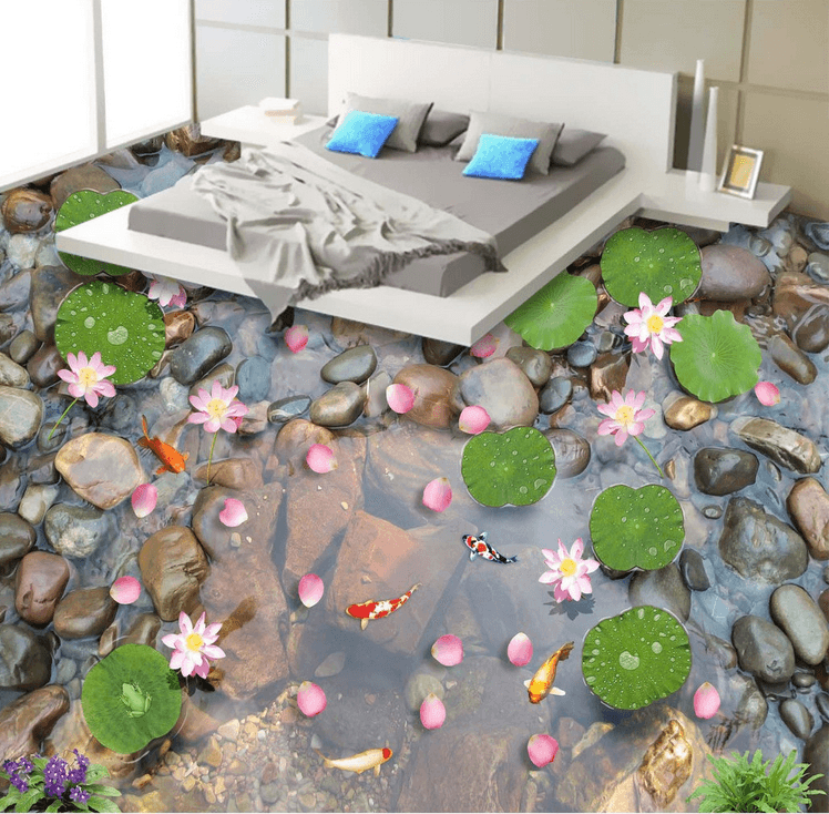 3D Clear Pond Floor Mural Wallpaper AJ Wallpaper 2