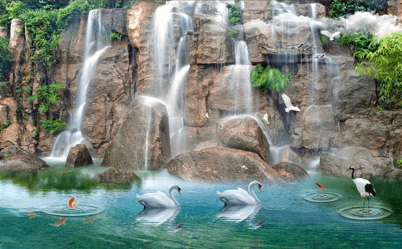 Flowing Waterfalls Wallpaper AJ Wallpaper 2