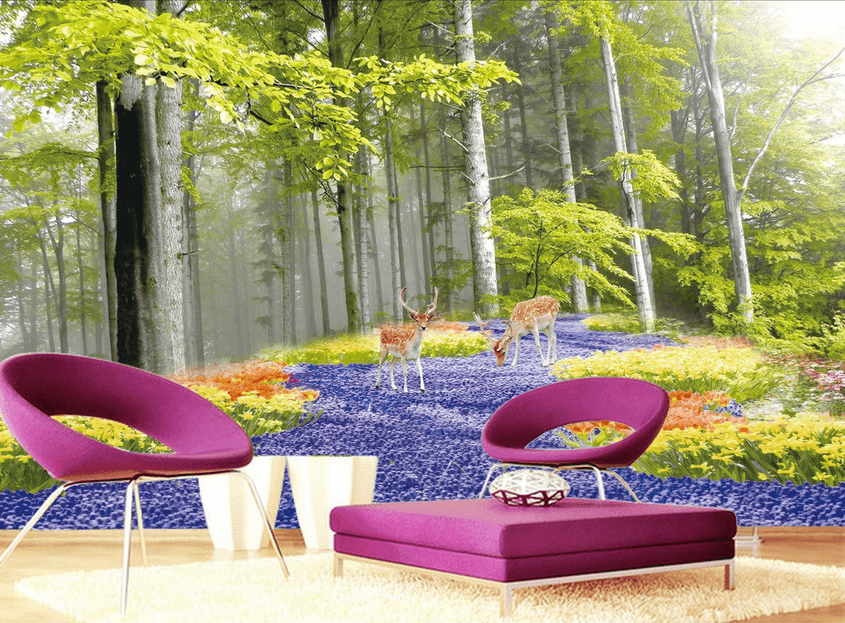 Flowers Fields Elks Wallpaper AJ Wallpaper