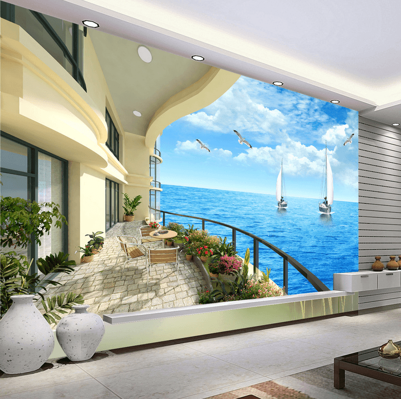 Balcony Ocean Views Wallpaper AJ Wallpaper