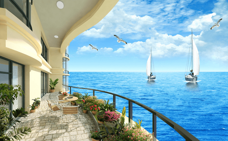 Balcony Ocean Views Wallpaper AJ Wallpaper