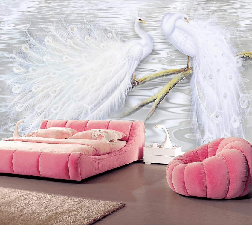 Beautiful White Peacocks Wallpaper AJ Wallpaper