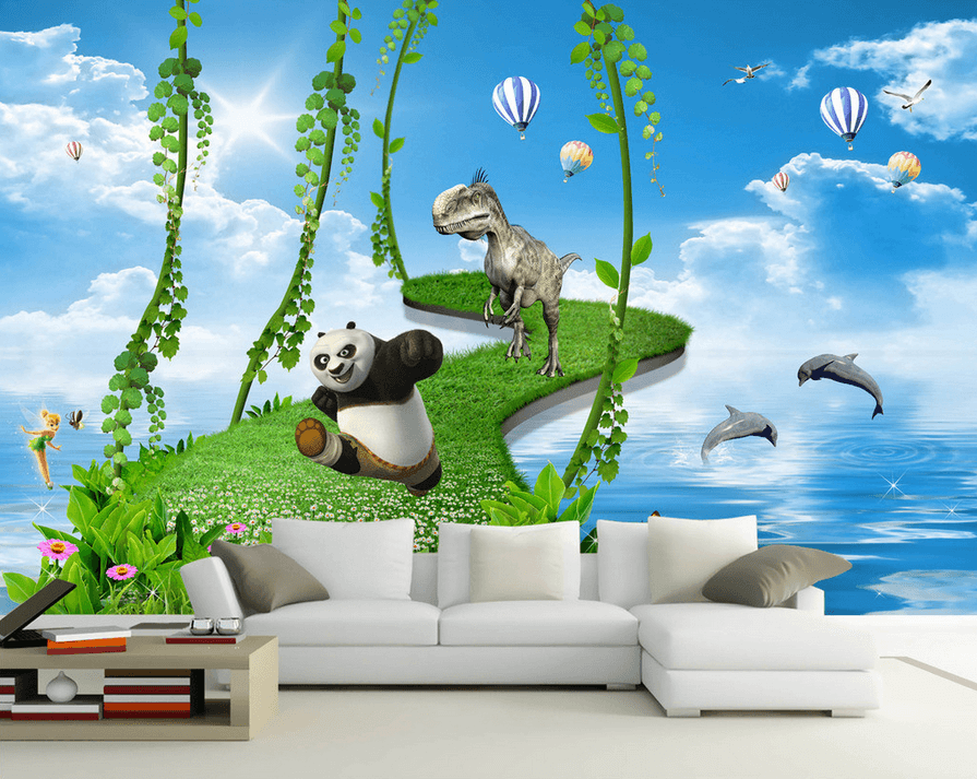 Panda With Dinosaur Wallpaper AJ Wallpaper 2
