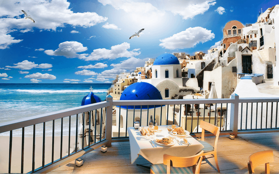 Seaside Balcony Scenery Wallpaper AJ Wallpaper
