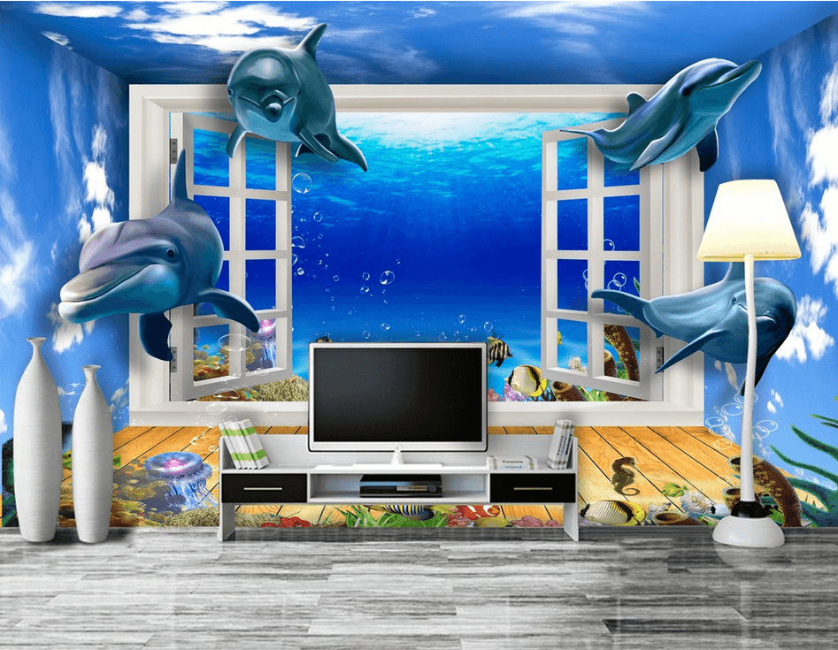 Sea Swimming Dolphins Wallpaper AJ Wallpaper