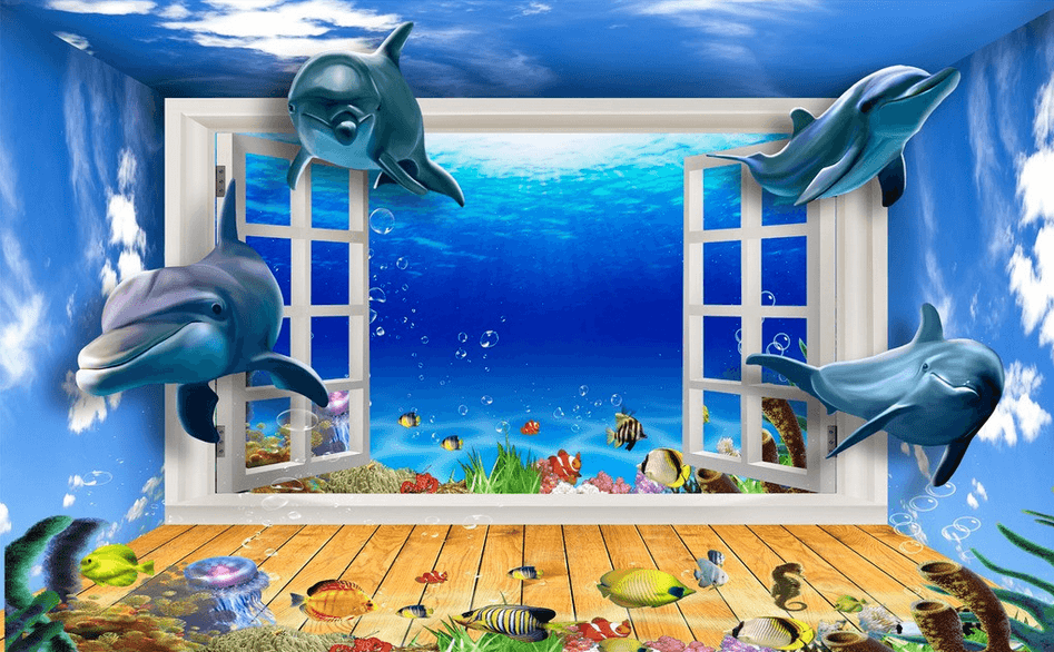 Sea Swimming Dolphins Wallpaper AJ Wallpaper