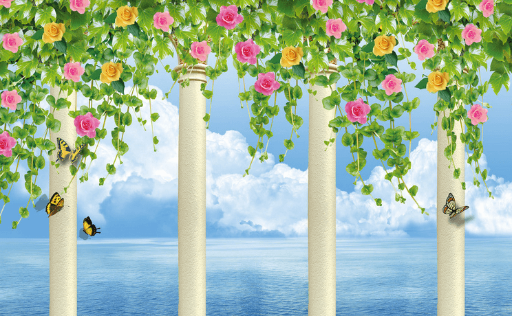 Pillars And Ocean Wallpaper AJ Wallpaper