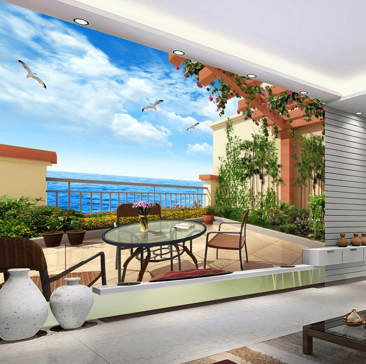 Luxurious Big Balcony Wallpaper AJ Wallpaper