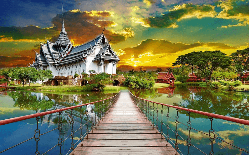 Village Hanging Bridge Wallpaper AJ Wallpaper 2