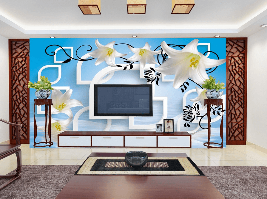 Lilies And Patterns Wallpaper AJ Wallpaper