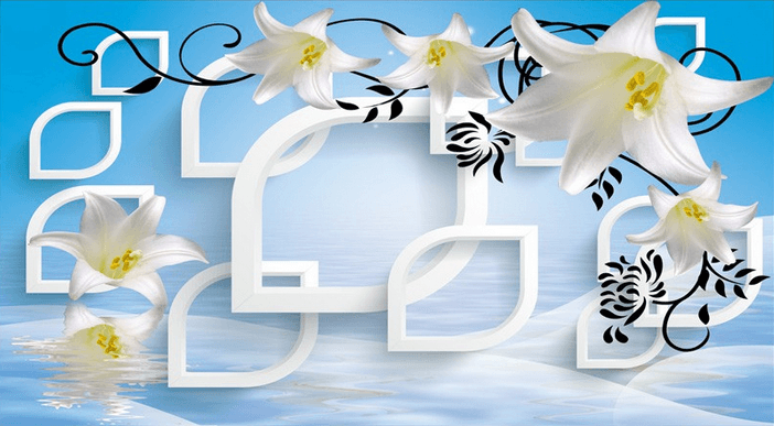 Lilies And Patterns Wallpaper AJ Wallpaper