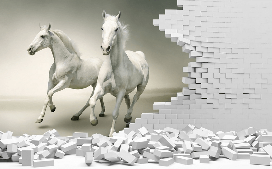 Two Horses And Bricks Wallpaper AJ Wallpaper