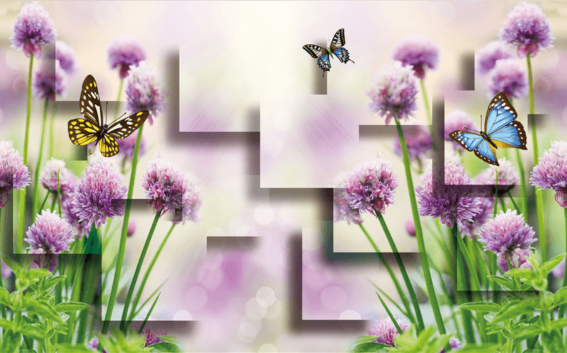 Plants Purple Flowers Wallpaper AJ Wallpaper