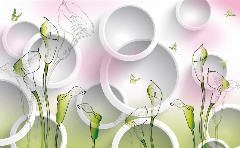 Elegant Flowers And Circles Wallpaper AJ Wallpaper