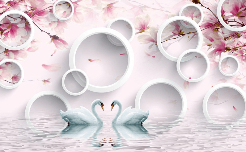 Swans And Circles Wallpaper AJ Wallpaper