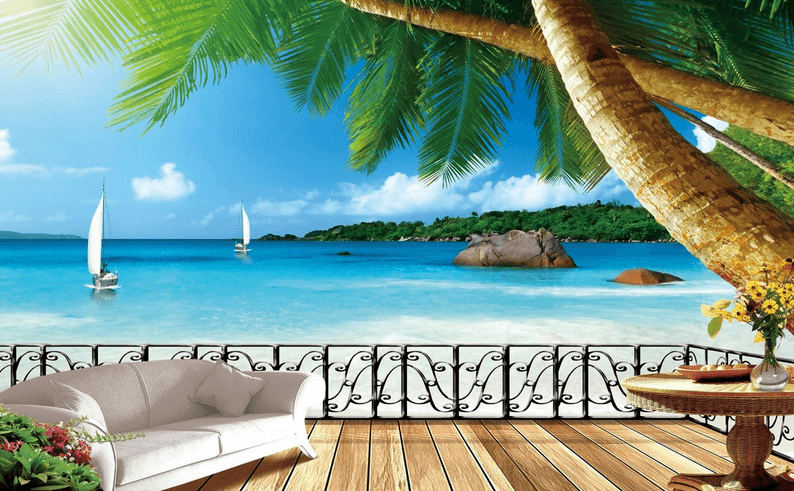 Beach Balcony Wallpaper AJ Wallpaper
