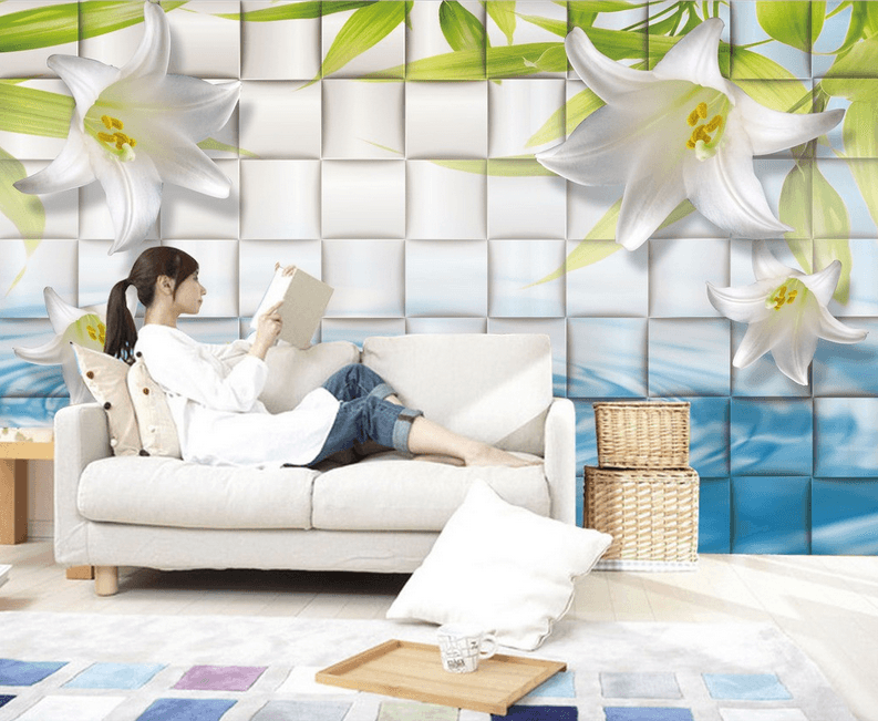 Fresh White Lilies Wallpaper AJ Wallpaper