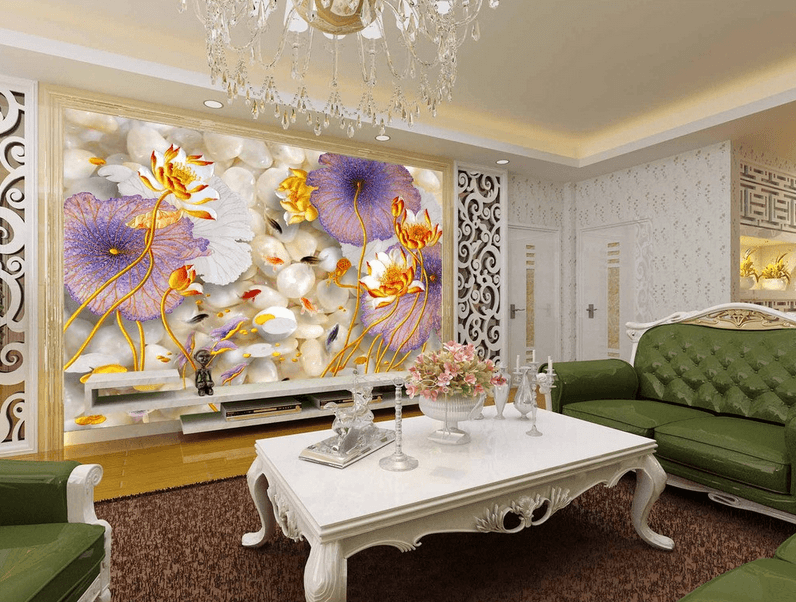 Delicate Lotus Pond Wallpaper AJ Wallpaper